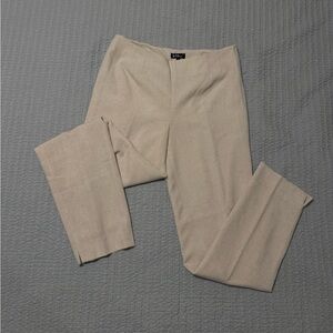 St. Marx Lined Linen Blend Cream Tailored Pants Size 10